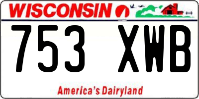 WI license plate 753XWB