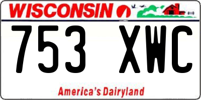WI license plate 753XWC