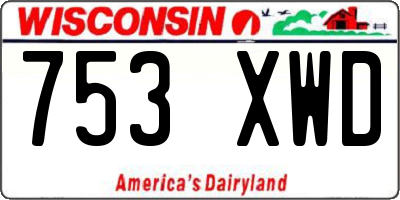 WI license plate 753XWD