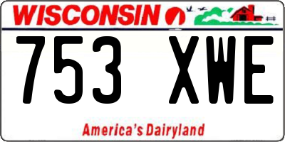 WI license plate 753XWE