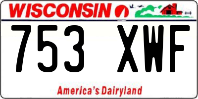 WI license plate 753XWF