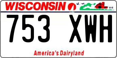 WI license plate 753XWH
