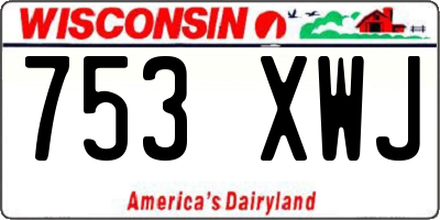 WI license plate 753XWJ