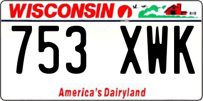 WI license plate 753XWK