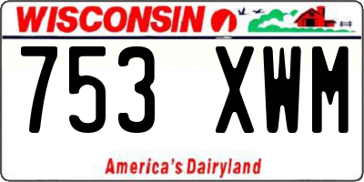 WI license plate 753XWM