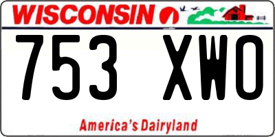 WI license plate 753XWO