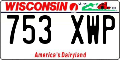 WI license plate 753XWP
