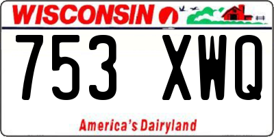 WI license plate 753XWQ