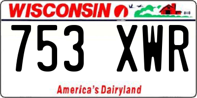 WI license plate 753XWR