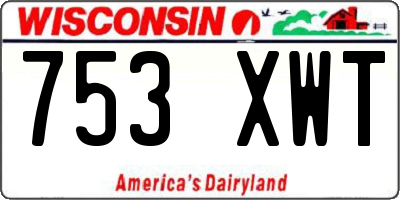 WI license plate 753XWT
