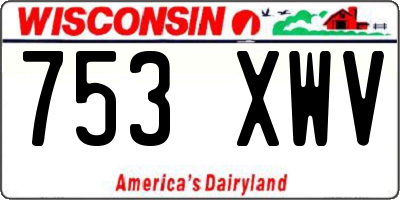 WI license plate 753XWV