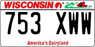 WI license plate 753XWW