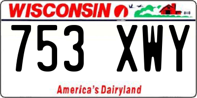 WI license plate 753XWY