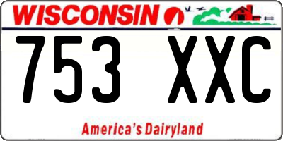 WI license plate 753XXC
