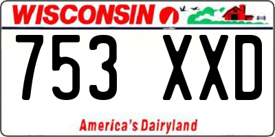WI license plate 753XXD