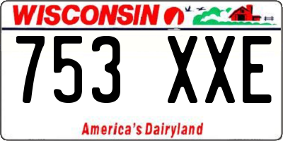 WI license plate 753XXE