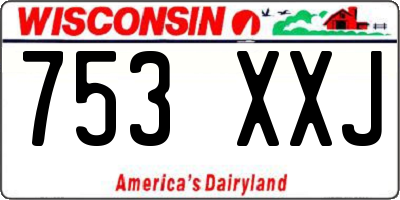WI license plate 753XXJ
