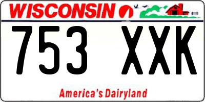 WI license plate 753XXK