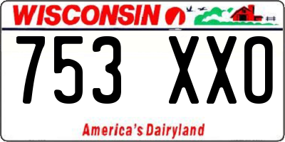 WI license plate 753XXO