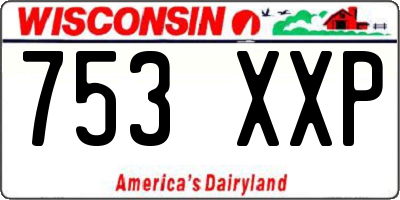 WI license plate 753XXP