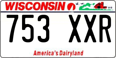 WI license plate 753XXR