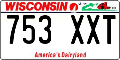 WI license plate 753XXT