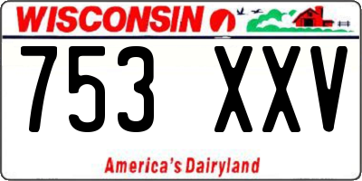 WI license plate 753XXV