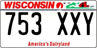 WI license plate 753XXY