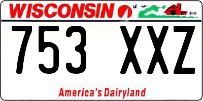 WI license plate 753XXZ