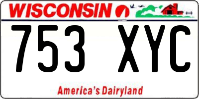 WI license plate 753XYC