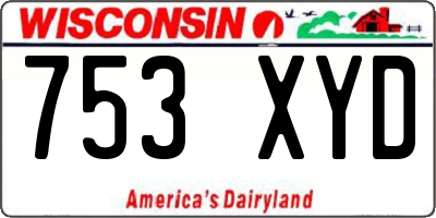 WI license plate 753XYD