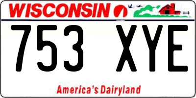 WI license plate 753XYE
