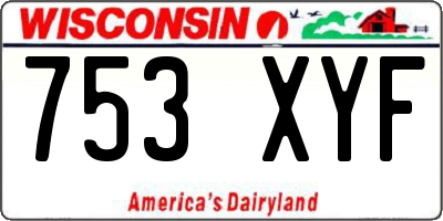 WI license plate 753XYF