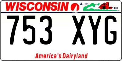 WI license plate 753XYG