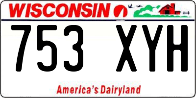WI license plate 753XYH