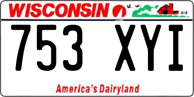WI license plate 753XYI