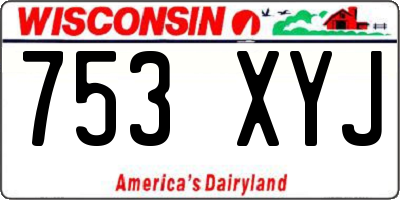 WI license plate 753XYJ