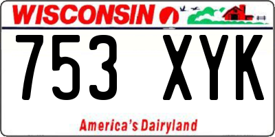 WI license plate 753XYK