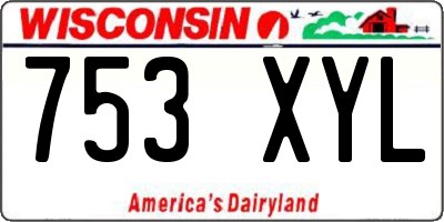 WI license plate 753XYL