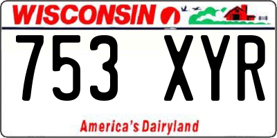 WI license plate 753XYR