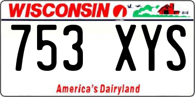 WI license plate 753XYS