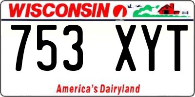 WI license plate 753XYT