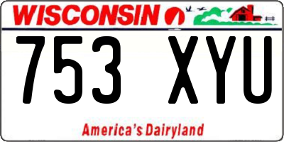 WI license plate 753XYU