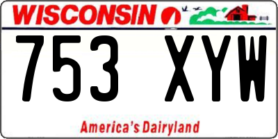 WI license plate 753XYW