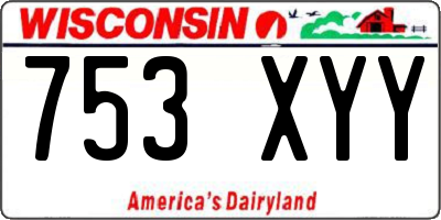 WI license plate 753XYY