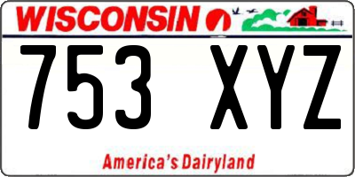 WI license plate 753XYZ