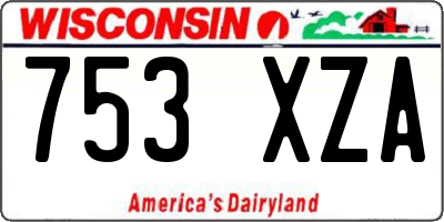WI license plate 753XZA