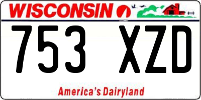 WI license plate 753XZD