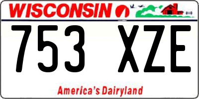 WI license plate 753XZE
