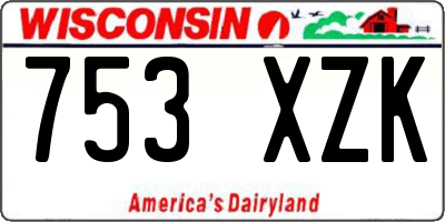WI license plate 753XZK